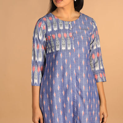 Handwoven cotton pochampally Ikat kurti