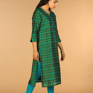 Handwoven  Pochampally silk  Ikat kurta