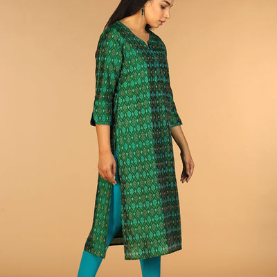 Handwoven  Pochampally silk  Ikat kurta