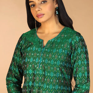 Handwoven  Pochampally silk  Ikat kurta
