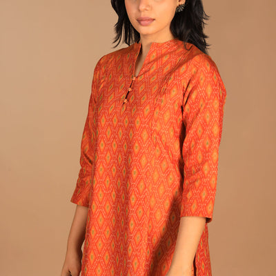 Handwoven  Pochampally silk Ikat kurta
