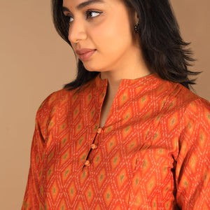 Handwoven  Pochampally silk Ikat kurta