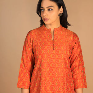Handwoven  Pochampally silk Ikat kurta