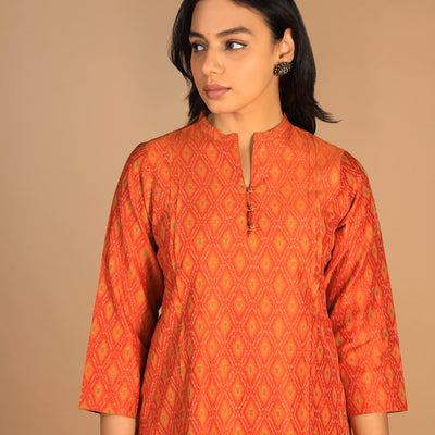 Handwoven  Pochampally silk Ikat kurta
