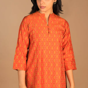 Handwoven  Pochampally silk Ikat kurta