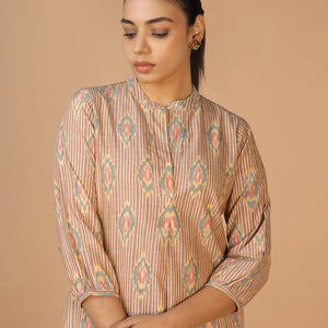 Handwoven cotton Pochampally Ikat Kurta