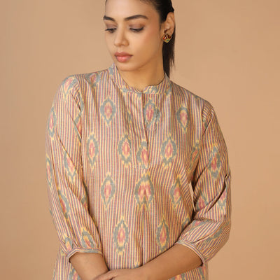 Handwoven cotton Pochampally Ikat Kurta