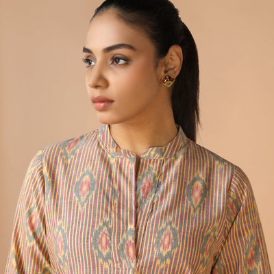 Handwoven cotton Pochampally Ikat Kurta