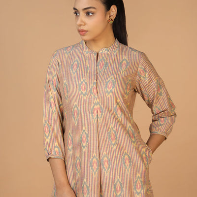 Handwoven cotton Pochampally Ikat Kurta