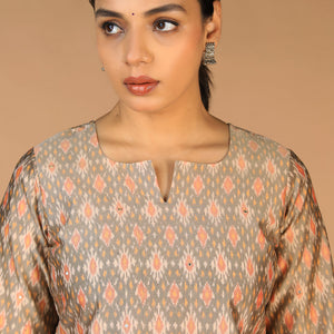 Handwoven Pochampally Silk Ikat Kurti