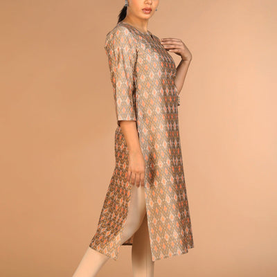 Handwoven Pochampally Silk Ikat Kurti
