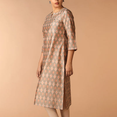 Handwoven Pochampally Silk Ikat Kurti