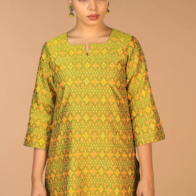 Handwoven Pochampally Silk Ikat Kurti
