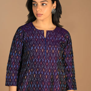 Handwoven Pochampally Silk Ikat kurta