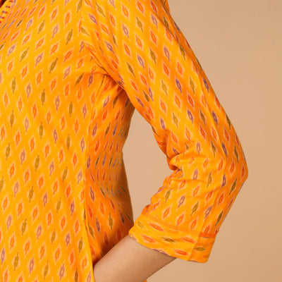 Handwoven Cotton Pochampally Ikat Kurti