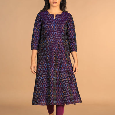 Handwoven Pochampally Silk Ikat kurta