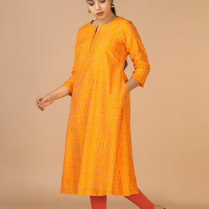 Handwoven Cotton Pochampally Ikat Kurti