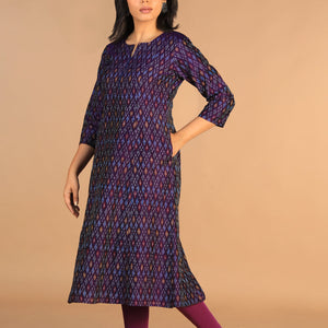 Handwoven Pochampally Silk Ikat kurta