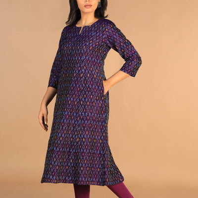 Handwoven Pochampally Silk Ikat kurta