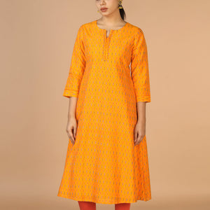 Handwoven Cotton Pochampally Ikat Kurti