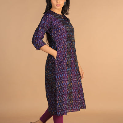 Handwoven Pochampally Silk Ikat kurta