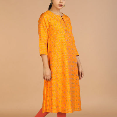 Handwoven Cotton Pochampally Ikat Kurti