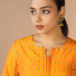 Handwoven Cotton Pochampally Ikat Kurti