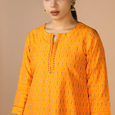 Handwoven Cotton Pochampally Ikat Kurti