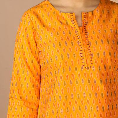 Handwoven Cotton Pochampally Ikat Kurti