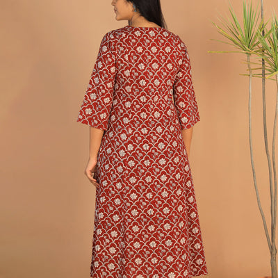Embroidered cotton Bagh block printed  kurti