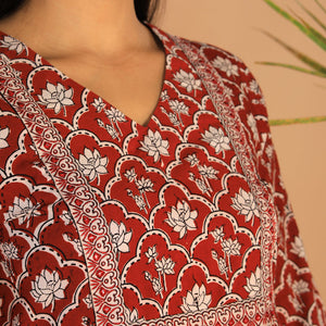 Embroidered cotton Bagh block printed  kurti