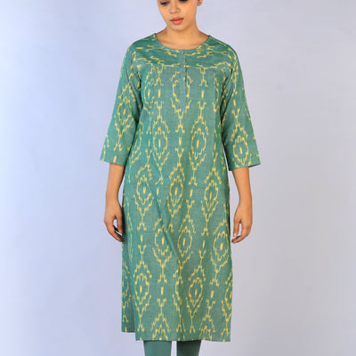 Handwoven cotton Pochampally Ikat kurti