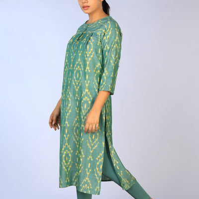 Handwoven cotton Pochampally Ikat kurti