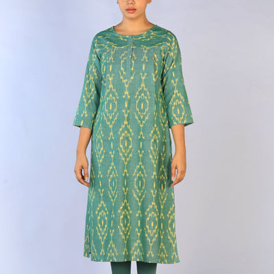 Handwoven cotton Pochampally Ikat kurti
