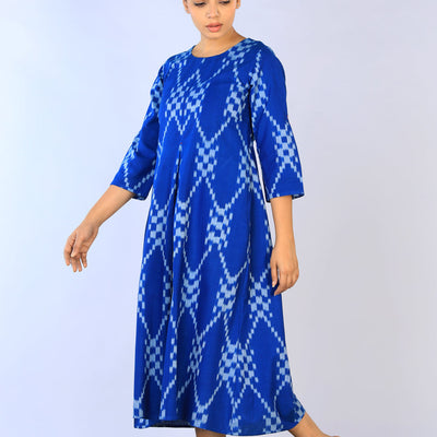 Handwoven Cotton Pochampally Ikat Dress