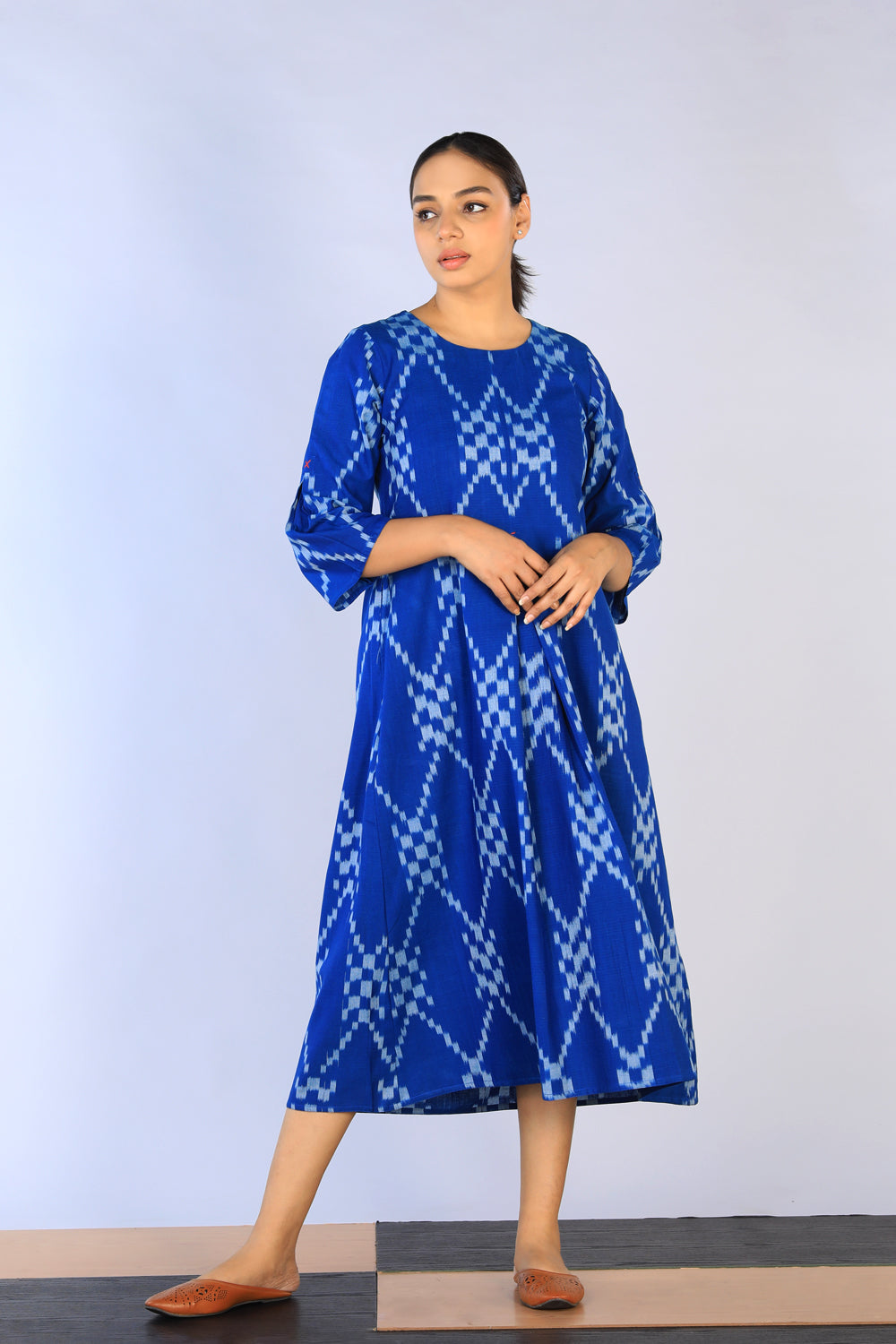 Handwoven Cotton Pochampally Ikat Dress