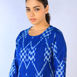 Handwoven Cotton Pochampally Ikat Dress