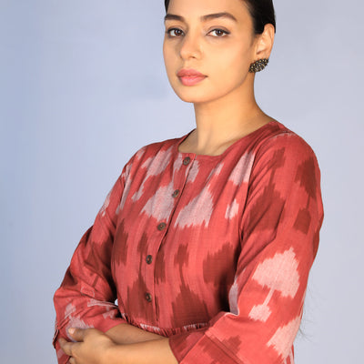 Handwoven cotton Pochampally Ikat dress
