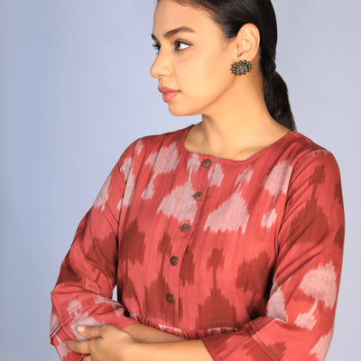 Handwoven cotton Pochampally Ikat dress