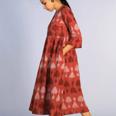 Handwoven cotton Pochampally Ikat dress