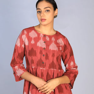 Handwoven cotton Pochampally Ikat dress