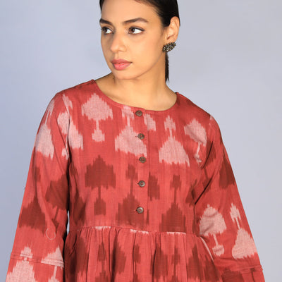 Handwoven cotton Pochampally Ikat dress