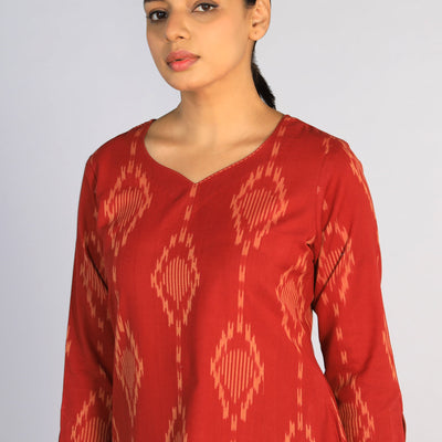 Cotton Pochampally Ikat kurti