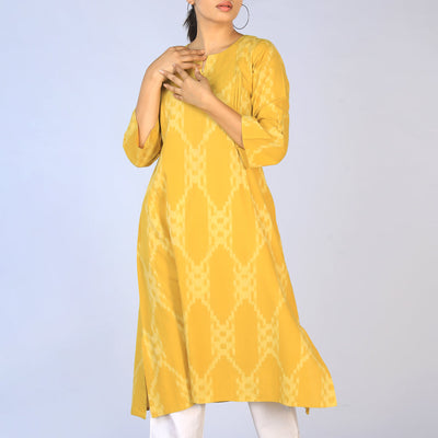 Handwoven cotton Pochampally Ikat Kurti