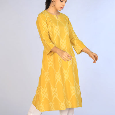 Handwoven cotton Pochampally Ikat Kurti