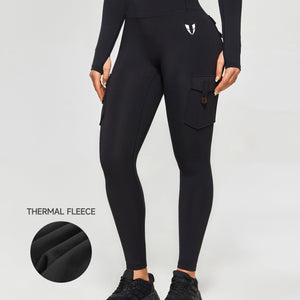PowerMove Thermal Fleece Cargo Leggings - Black