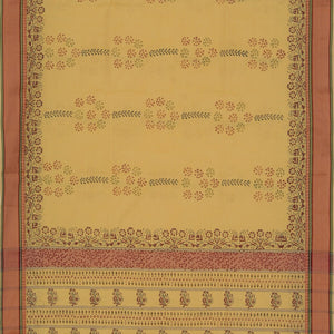 Hand block printed cotton saree
