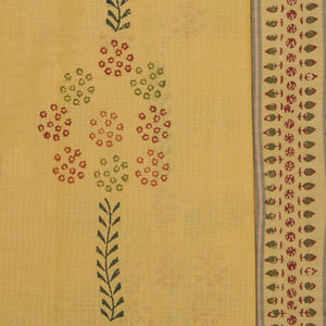 Hand block printed cotton saree