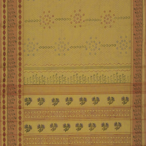 Hand block printed cotton saree