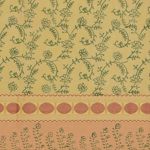 Hand block printed cotton saree